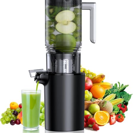 Cold Press Juicer, Slow Masticating Juicer with "5.4" Extra Large Feed Chute, Juicer Machines for Whole Fruits and Vegetables, Easy to Clean, Juice Extractor Machine